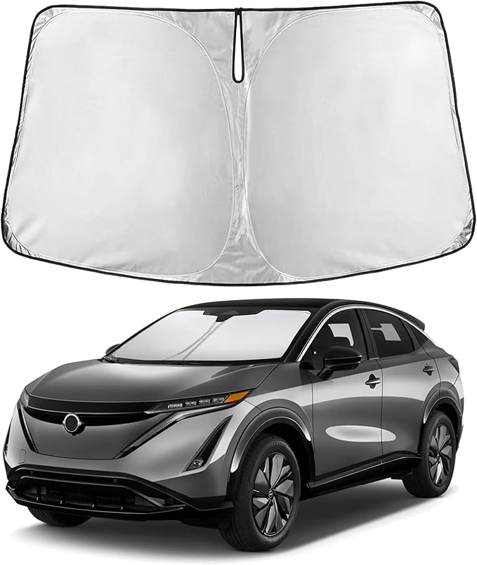 EcoNour Windshield Sunshade Compatible for Nissan Ariya 2023 2024 2025, Sun Visor for Front Windshield & Window Sun Shade Cover, UV Heat Blocker & Protector, Car Accessories