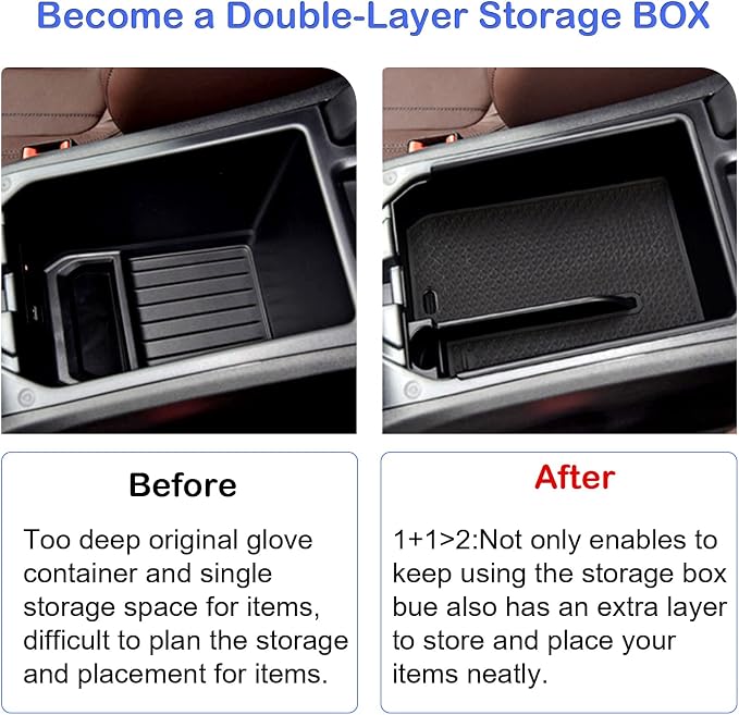 TTCR-II Center Console Organizer Tray for BMW X3 2018-2024 and X4 2019-2025 2026, for X3 G01 Console Organizer 2018-2024, for X4 G02 Center Armrest Storage Box 2019-2025 2026