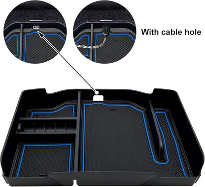 Center Console Organizer fit for Dodge RAM 1500 2500 3500 2026 2025 2024 2023 2022 2021-2019 Accessories Interior Storage Box Armrest Storage Tray (Blue) NOT FIT for 40/20/40 Split Bench Seat