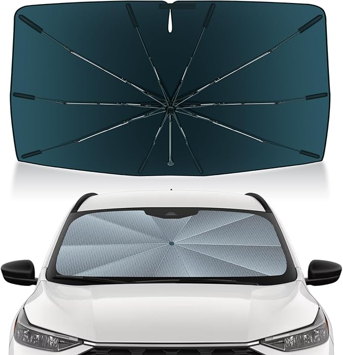 Autorder Windshield Sun Shade Umbrella for 2020-2025 2026 Ford Escape Accessories,Upgraded Ice Crystal Material,Easy Setup Umbrella Sunshade for Car Windshield,100% Sun Blocking