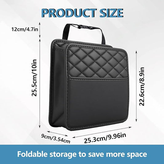 vvag Car Seat Back Organizer, PU Leather Hanging Storage Pocket with Large Capacity, Multipurpose Auto Travel Essentials Organizer for Backseat, Universal Fit for Most Cars SUVs Trucks