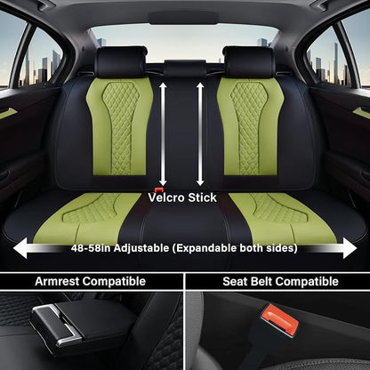 Coverado Seat Covers, Car Seat Covers Full Set, Green Car Seat Cover, Car Seat Cushion Waterproof, Luxury Auto Seat Covers, Seat Cover Car Seat Protector Fit for Most Cars