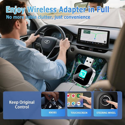 YOUKOYI Wireless Android Auto/Mirror Link Adapter, Not Compatible with iPhone, Instant Wired to Wireless Conversion, Plug & Play, Mini Stable Design