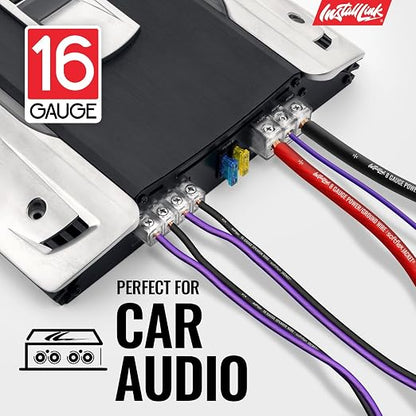 16 AWG Gauge Speaker Wire Cable Stereo, Car or Home Theater, CCA (100 Feet) by Install Link
