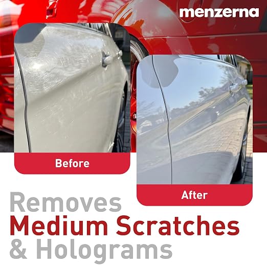 menzerna Signs of use Remover Kit I Car polishing Set with Menzerna Medium Cut 2500 (16oz) and 6 Inch Polishing Pad I Moderate Scratch Repair Kit for All Types of Vehicles