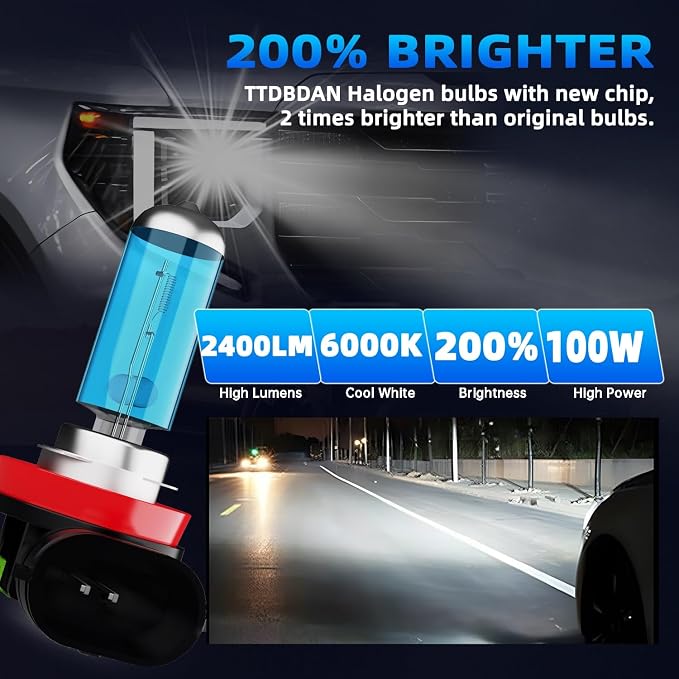 Fog lights Fit For Nissan Frontier 2005-2019 Halogen Headlight Bulbs,h11 Fog Lights Bright Lights Combo,Plug & Play,Pack of 2 (Nissan Frontier 2005-2019 Halogen Fog Lights)