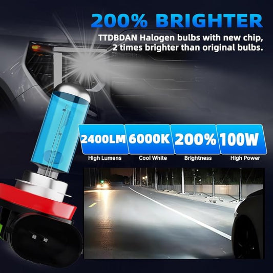 Fog lights Fit For Nissan Frontier 2005-2019 Halogen Headlight Bulbs,h11 Fog Lights Bright Lights Combo,Plug & Play,Pack of 2 (Nissan Frontier 2005-2019 Halogen Fog Lights)