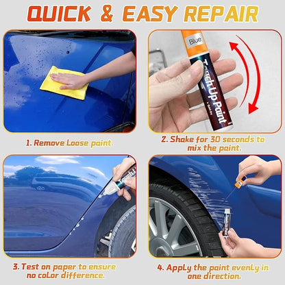 Touch Up Paint Pen for Cars, Car Paint Scratch Repair, 2-In-1 Car Touch Up Paint Fill Paint Pen, Quick & Easy Solution to Repair Minor Automotive Scratches 0.8 fl oz (Blue)