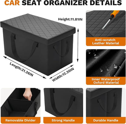 Shademax Car Seat Organizer for Chrysler Pacifica 2017-2025 2026 Accessories Backseat Organizer Car Console Organizer for Kids Toys, Baby Supplies, Dog Toys, Snack Organizer, Travel Storage Box