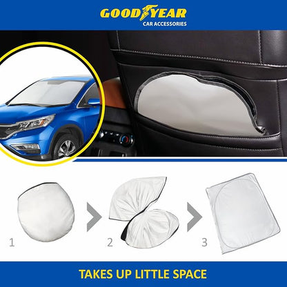 Goodyear Foldable Windshield Sunshade for Honda CR-V (CRV) 2012-2016, SUV car Accessories, Sunshade Cover, Sun Shade Car Windshield, Window Sun Blocker - GY008282