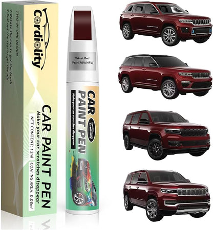 Car Touch Up Paint Velvet Red Pearl(PRV/NRV) for Jeep, Color Accurate Car Scratch Repair Pen Fix Auto Paint Chips and Nicks