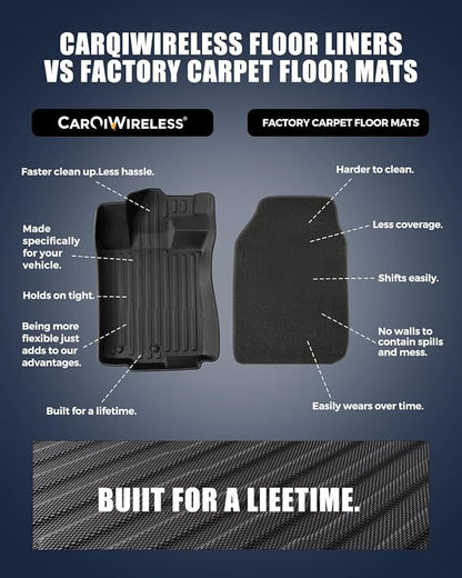 All Weather Floor Mats for Ford Fusion 2010 2011 2012, Custom Fit for Front 2nd Backseat Row Liners for Lincoln MKZ, TPE Heavy Duty Non-Slip Odorless Black Car Accessories for Mercury Milan 2010-2011