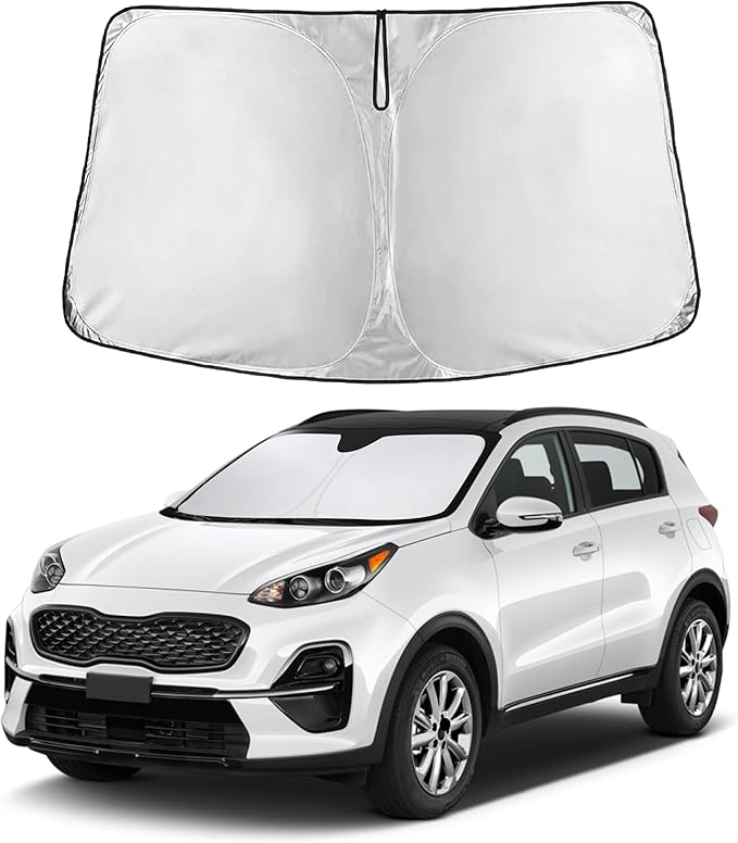 EcoNour Windshield Sunshade Compatible for Kia Sportage 2017-2020 2021 2022, Sun Visor for Front Windshield & Window Sun Shade Cover, UV Heat Blocker & Protector, Car Accessories