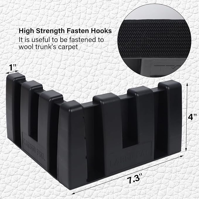 Set of 4 Car Trunk Organizer Set, Cargo Blocks for Back of SUV Multipurpose Trunk Divider Available to Wool or Leather Carpet, Car Storage Organizer Blocks for Car Truck SUV Van