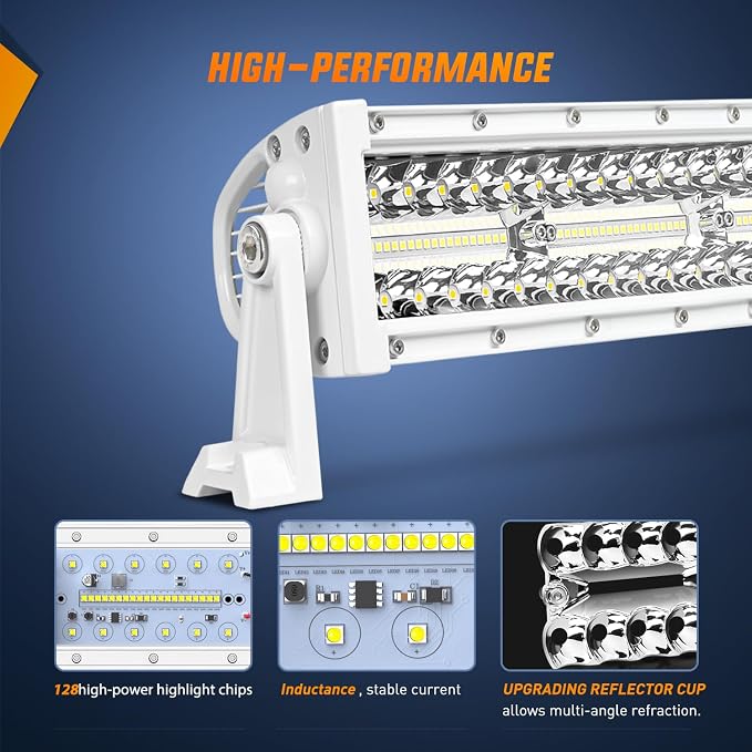 Nilight Marine LED Light Bar Navigation Lights 13.5 Inch White Spot Flood Combo Ponton Boat Deck Dock Lighting for Night Fishing T-top Stern Yacht Port Sailboat Trucks Tractors