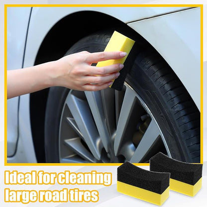 Frienda 12 Pcs Even Tire Applicator Dressing Shine Sponge, Reusable Tire Dressing Applicator Pad, Soft Color Polishing Sponge for Car Glass, Painted Steel, Porcelain and More(Yellow)