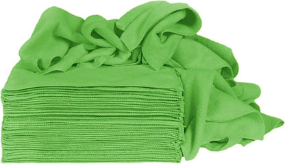 CleanAide 300 GSM Ultra Absorbent Microfiber Cleaning Towels for Kitchen, Car, and Home, Reusable Lint-Free Cloths, Scratch-Free, Streak-Free, Wet or Dry Cleaning, 12x12 in, 50-Pack, Green