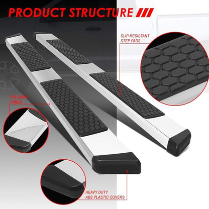 Auto Dynasty Running Boards Compatible with 2007-2021 Toyota Tundra Double/Crew Cab, Stainless Steel Side Step Rail Nerf Bars, 5.5" Step Bars, Polished Chrome
