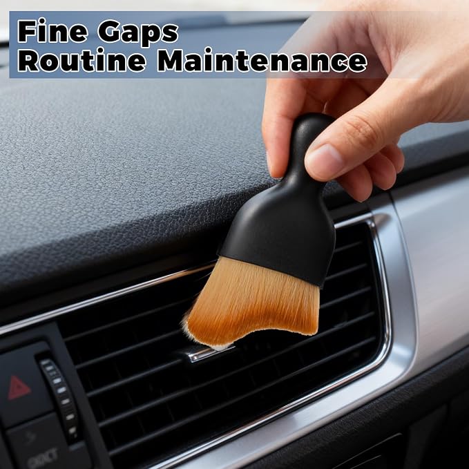 8PCS Car Detailing Brush Set,Ultra Soft Boars Hair Auto Detailing Brushes for Car Interior Exterior Cleaning,Professional Car Detail Kit with Storage Bag for Dashboard,Air Vents,Wheels
