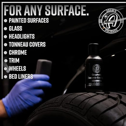 Adam's UV Graphene Ceramic Coating Kit Without UV Flashlight - 10H Ceramic Coating for Cars with UV Glow Technology, 7+ Years of Shine, Gloss & Protection for Car Boat RV Motorcycle