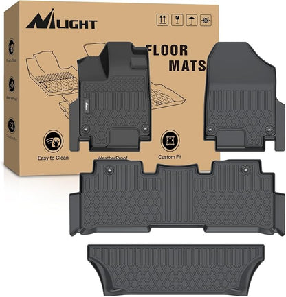 Nilight TPE Floor Mats for Honda Odyssey 2018 2019 2020 2021 2022 2023 2024 2025 2026 All Weather Custom Fit Heavy Duty Floor Liners