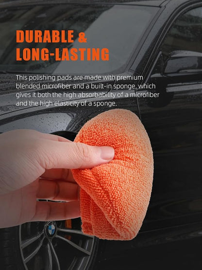 Microfiber applicator pad, Microfiber Sponge, SPTA 10Pcs Ultra-Soft Microfiber Wax Applicator Pads, Cleaning Pads with Finger Pocket Wax Applicator for Applying Wax, Sealants