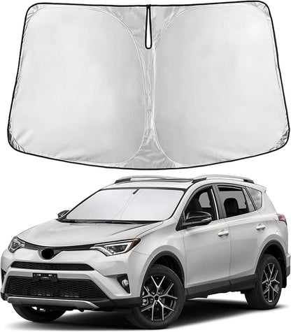 EcoNour Windshield Sunshade Compatible for Toyota RAV4 2013-2016 2017 2018, LE, XLE, Premium, XSE, Limited, SE, TRD Off-Road, Sun Visor for Front Window Sun Shade Cover, Car Accessories
