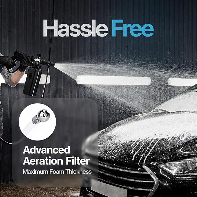 Foam Cannon for Pressure Washer 1.1mm Orifice for Thick Snow Foam Lance | High Performance 1/4'' Quick Connector Adjustable Pressure Washer Soap Attachment Foamer Car Detailing Soap Cannon Wide Mouth