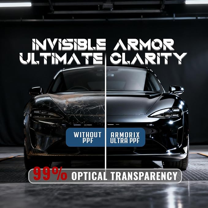 Rockrose Ultra Gloss TPU Clear PPF Film for Car Paint Protection 24 in x 50FT Self-Healing, UV Protection, Scratch & Stain Resistant Hydrophobic, Wet Installation, Strong Adhesive, 6.5 mil Thickness
