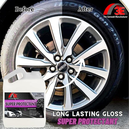 Super Protectant Tire Shine - High Gloss Wipe-On Dressing with Silicone - 1 Gallon - for Tires, Rubber, Vinyl & Plastic - Safe for Cars, Trucks, Motorcycles, RVs & More