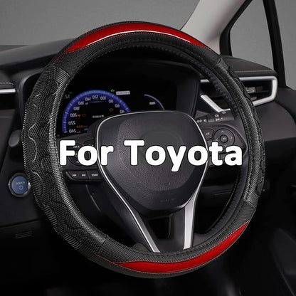 GIANT PANDA Steering Wheel Cover for Toyota, Auto Car Steering Wheel Cover for Toyota Highlander Rav4 Corolla Camry,Standard Size - Red