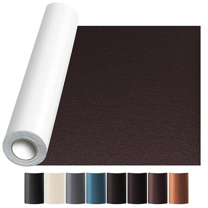 JuCheng Leather Repair Kit -Leather Repair Patch Self-Adhesive Waterproof Patch & Glue for Furniture, Car Seats, Sofa, Couch, Vinyl - Instant Fix for Tears & Scratches (Brown, 17X79 inch)