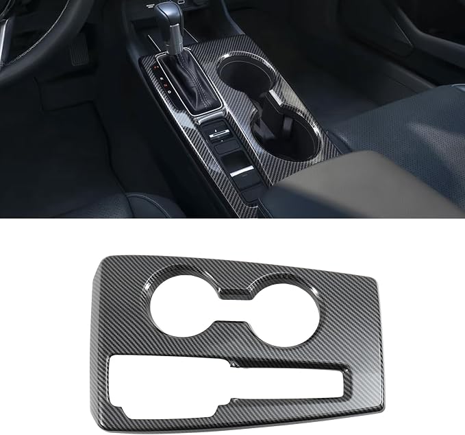 Carbon Fiber Gear Shift Panel Cover Compatible with 2022-2026 11th Gen Honda Civic