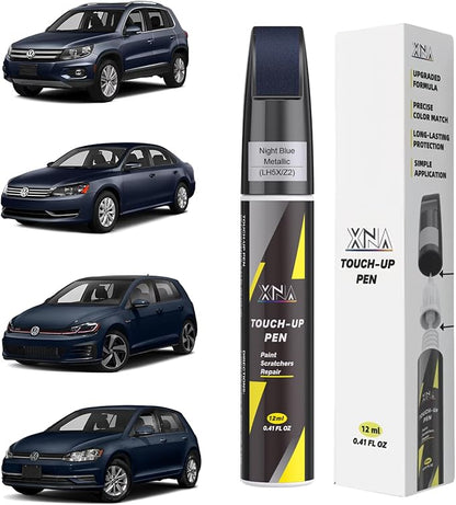 XNA Night Blue Metallic(LH5X/Z2) for Volkswagen Touch Up Paint, Car Scratch Remover for Nicks and Chips Repair, 2-In-1 Quick & Easy Fix Car Scratch Repair Kit with Exact Color-Matched