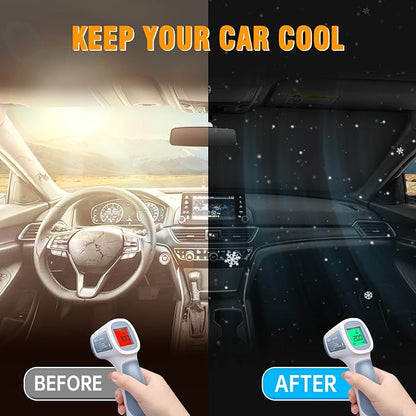 Front Windshield Sun Shade Compatible with Honda Accord 2006-2025 2026, Sun Visor Protector Blocks UV Rays Sunshade for Accord Foldable Interior Accessories