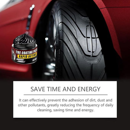 Premium Tire Coating & Trim Restorer, Tire Coating Paste, Long-Lasting Ceramic Coating & UV Protection, Sponge Nourish Renewal Restores Care Gloss Interior Auto Cleaning (3PCS)