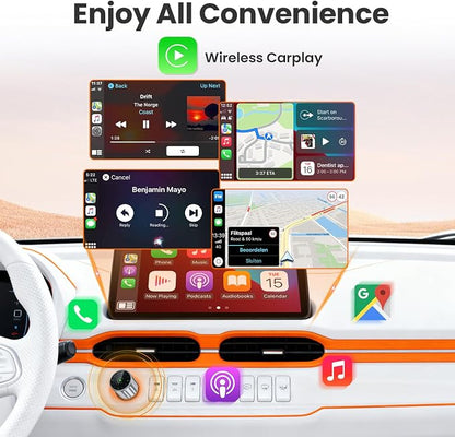 Wireless CarPlay Adapter for iPhone - Plug and Play, Converts Wired to Wireless, Stable Connection Without Delay, Compatible with iOS 10+ & 800+ Car Models, Not for Android 2025 (Silver)