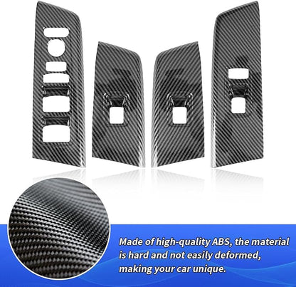 Car Door Power Window Lift Switch Protection Panel for Honda CRV 2023 2024 2025 2026 and Honda CR-V Hybrid 2023-2026 Auto Interior Accessories Armrest Side Pull Handle Trim Cover Carbon Fiber Style