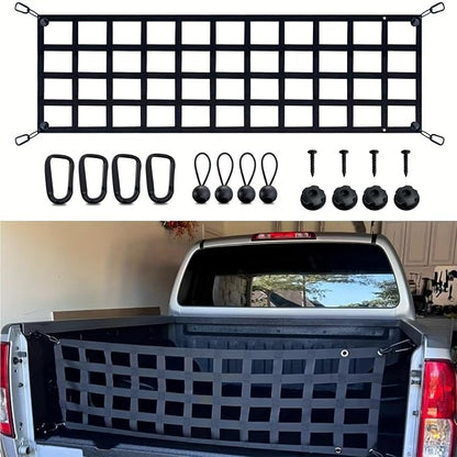 Tailgate Net - for Full Size Truck Cargo Net Compatible with Ford, Chevy, Dodge,Ram etc - Tail Gate Extender Nets for Pickup Truck Bed Accessories (60" x 18")