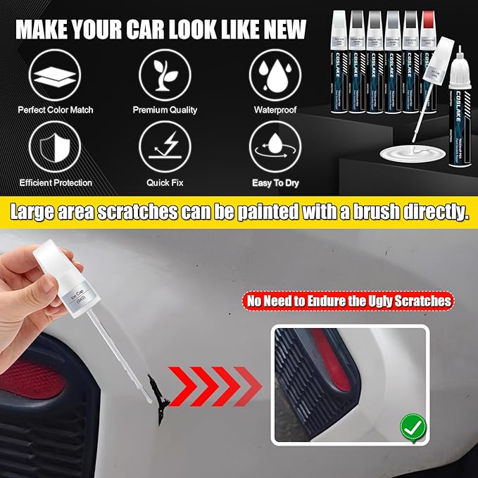 Car Touch Up Paint(Wind Chill Pearl(089(Include 2PS)) for Toyota, Car Paint Scratch Repair Kit, Quick & Easy Solution to Repair, 2 in 1 Scratch Remover Pen with Color-Matched