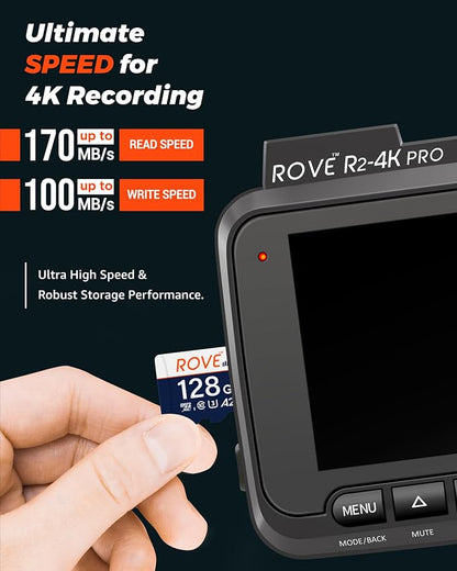ROVE Ultimate Micro SD Card microSDXC 128GB Memory Card with USB 3.2 Type C Card Reader 170MB/s C10, U3, V30, 4K, A2 for Dash Cam, Android Smart Phones, Tablets, Games (Pack of 2)