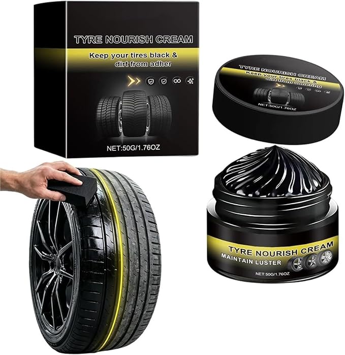 New 2026 Car Tire Ceramic - Powerful Wheel Cleaning Refurbish Wax, Tyre Nourish Cream, Tire Wax for Ultimate Wheel Protection, Restores Black Gloss, Blocks UV(Black 1PCS)