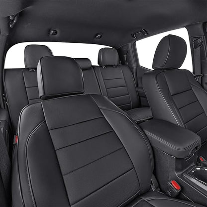 EKR Custom Fit Tacoma Rear Car Seat Covers for Toyota Tacoma 2016 2017 2018 2019 2020 2021 2022 2023 Access Cab - Second Row Only,Faux Leather(Black)
