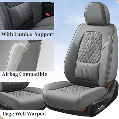 Coverado Car Seat Covers, Car Seat Covers Front Seats, 2-Pack Front Seat Cover, Nappa Leather Waterproof Seat Covers, Car Seat Protectors, Automotive Seat Covers Universal Fit for Most Vehicles