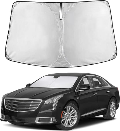 EcoNour Windshield Sunshade Compatible for Cadillac XTS 2013-2017 2018 2019, Sun Visor for Front Windshield & Window Sun Shade Cover, UV Heat Blocker & Protector, Car Accessories
