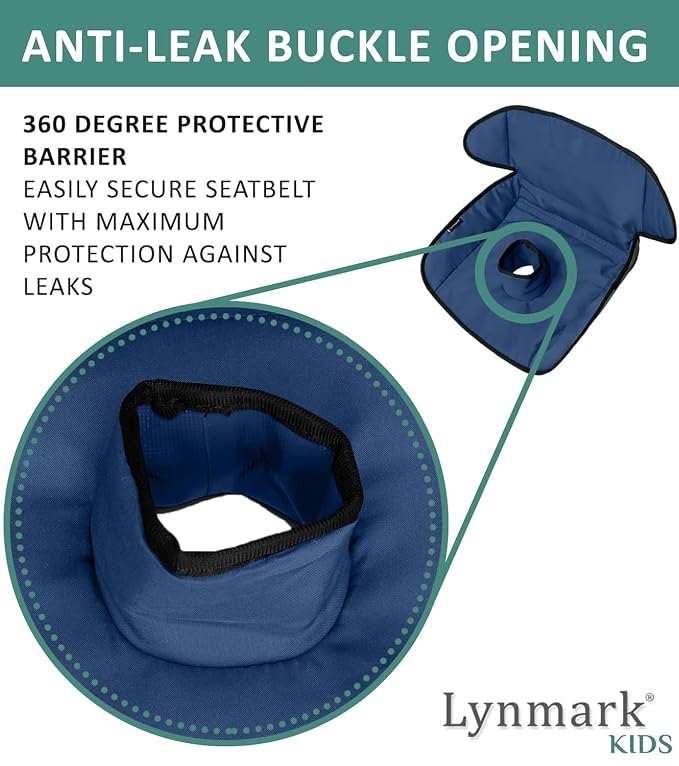 Lynmark® Potty Training Car Seat Protector Cover - Waterproof Soft Piddle Pads for Toddlers and Baby Carseat - Travel-Friendly Universal Washable Liner Mat for Spills, Nappy Leaks, Accidents - Navy