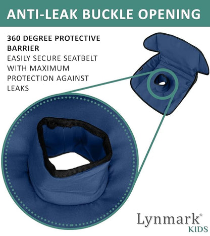 Lynmark® Potty Training Car Seat Protector Cover - Waterproof Soft Piddle Pads for Toddlers and Baby Carseat - Travel-Friendly Universal Washable Liner Mat for Spills, Nappy Leaks, Accidents - Navy
