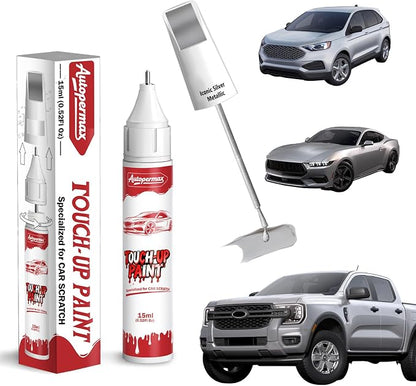 JS/M7432A Iconic Silver Metallic Car Touch Up Paint for Ford, Color Accurate Two-In-One Car Paint Scratch Repair Pen, Professional Scratch Remover for Vehicles Chips and Nicks Scuff