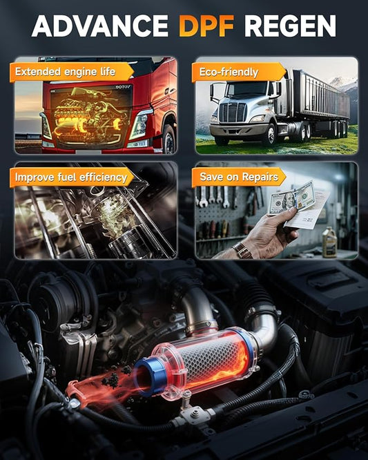 FOXWELL HD500 Heavy Duty Truck Scanner - Diesel Scanner with DPF Regen/Injector Cutoff/Limit Setting, Full System Diesel Diagnostic Scan Tool for Cummins, Detroit, Caterpillar, Paccar & Pickup Trucks
