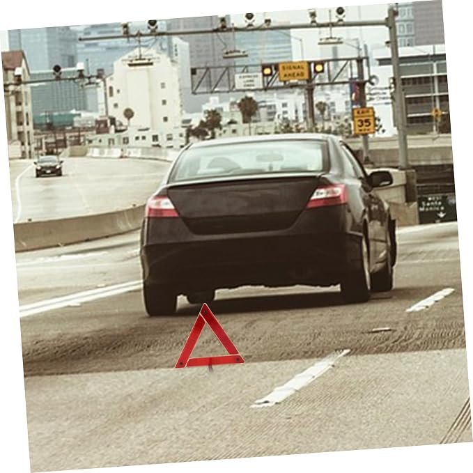 ULTECHNOVO Portable Emergency Warning Triangle Reflector Sign for Roadside Safety Foldable Traffic Alert Tool for Cars and Trucks Durable and Construction